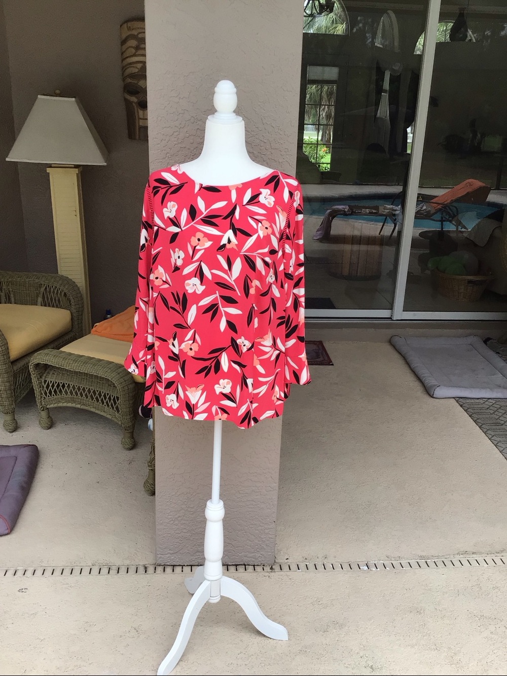 NWT Talbots floral print bell sleeve blouse